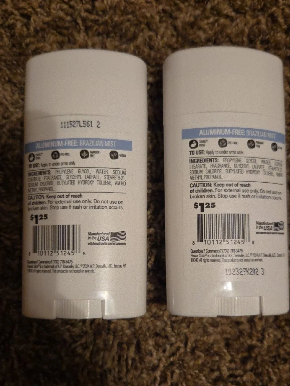 2 Brazilian Mist Aluminum-Free Deodorants